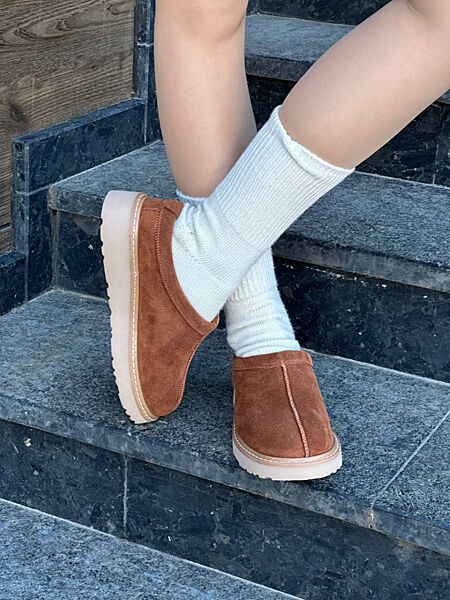 Уггі короткі жіночі, натуральна замша, рудого кольору