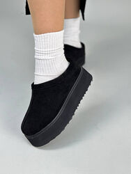 Уггі жіночі, натуральна замша, чорного кольору