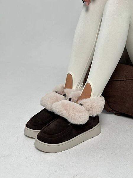 Черевики жіночі замшеві шоколадного кольору