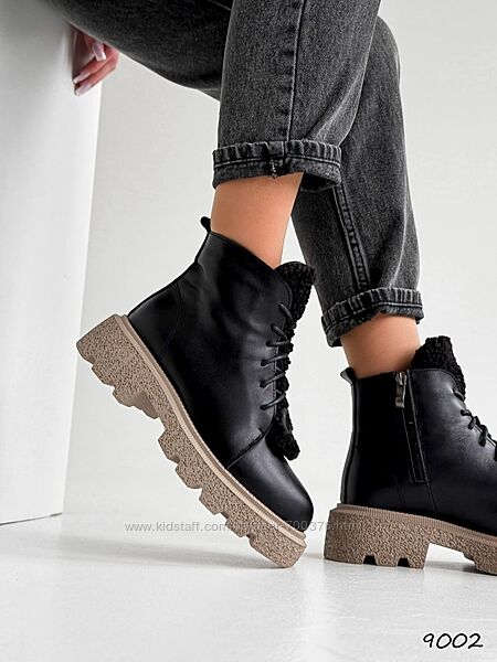 Черевики зима Daria, натуральна шкіра, чорні