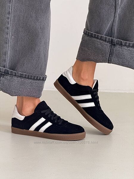 Кеди NikArt, натуральний велюр/шкіра, чорні