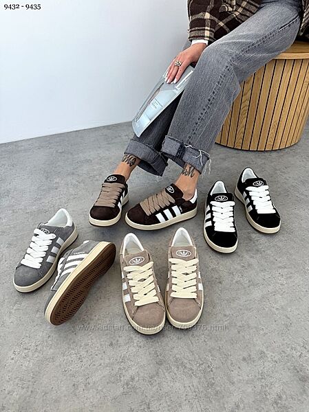 Кеди, натуральна замша, шоколад/беж/чорні/сірі