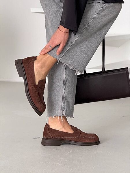 Лофери Auris, натуральна замша, шоколад