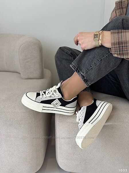 Кеди чорні/сірий