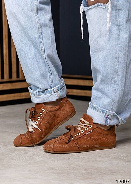 Кеди, натуральна італійська замша, коричневі