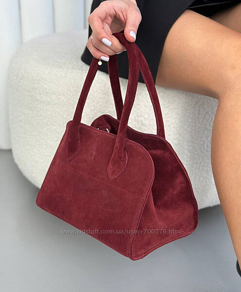 Сумка жіноча, натуральна замша, бордова
