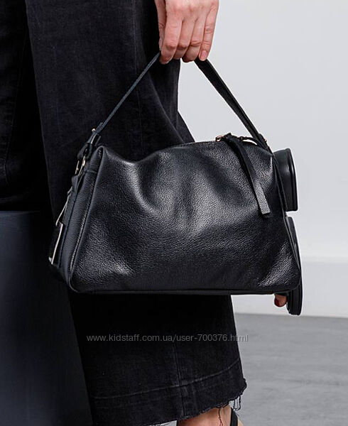 Класна сумка жіноча, натуральна шкіра, чорна