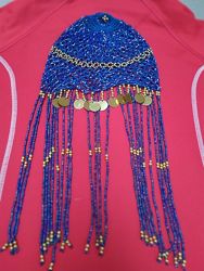 Чепчик корона для танцю бісер, стеклярус Східні танці