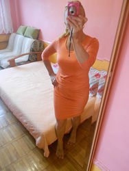 платье персиковое Fogal Турция S 95вискоза, 5эластан