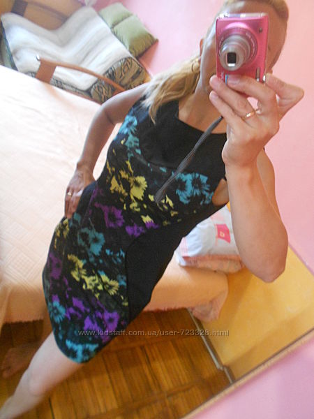 платье черно-бирюзово-желто-фиолетовое Limited Editions 1442 МL 