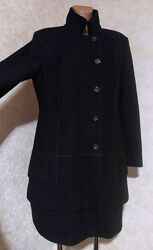 Лёгкое качественное чёрное шерстяное пальто yessica, xxl-xxxl