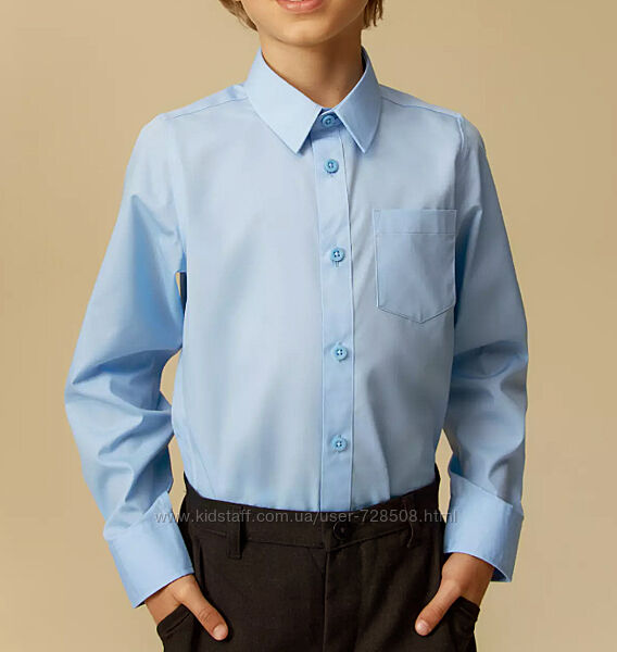 George. Мультипак голубых рубашек slim fit с длинным рукавом. Возраст 9-10л.