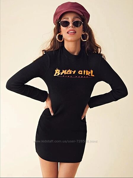 Shein. Товар привезен из англии. Платье с надписью Baby girl.