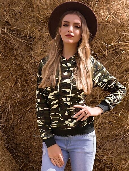 Shein. Из Англии. В наличии. Худи оверсайз  в камуфляжной палитре.