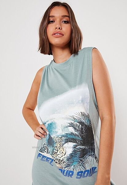 Missguided. Англия. Платье майка с принтом тигра.