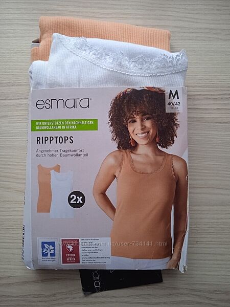 2шт. Майки Есмара в рубчик р. М 40/42 євро