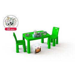 Игровой набор Кухня детская DOLONI-TOYS 04670 34 предмета, стол 2 стульчика