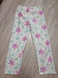 Теплые махровые плюшевые домашние штаны пижама девочке 9-11 л 134-140