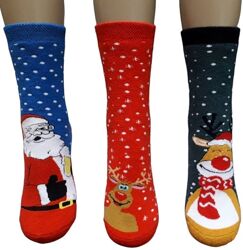 Теплі махрові шкарпетки 7, 11 юск ucs buonumare новорічні санта єль олень