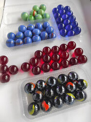 Стеклянные шарики черные, красные, синие, зеленые марблс 