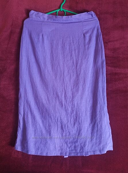 Спідниця льон світло-фіолетова/бузкова юбка-карандаш из льна
