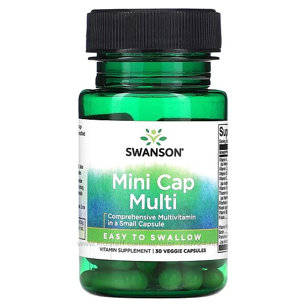 Мультивітаміни 30 міні-капсул Swanson