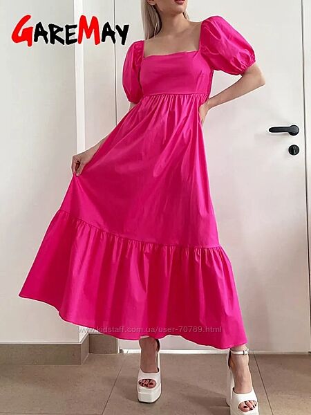 Платье хлопковое Gare May миди a-line размер XL 