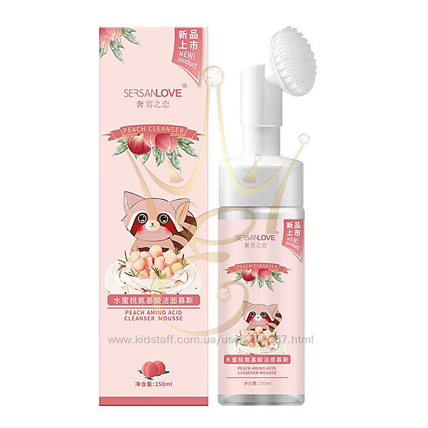 Пінка-мус для вмивання Sersanlove Peach Amino Acid Cleanser Mousse 