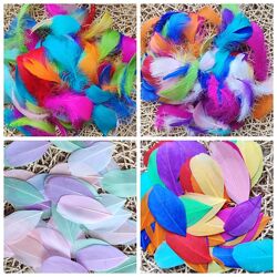 43-48шт набор Декоративные перья для детского творчества. Микс цветов