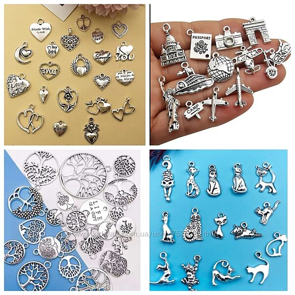Підвіски сріблясті Мікс , шарми, кулон