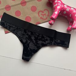 Гарнюні велюрові трусики Thong молодіжної серії PINK у розмірах S та L