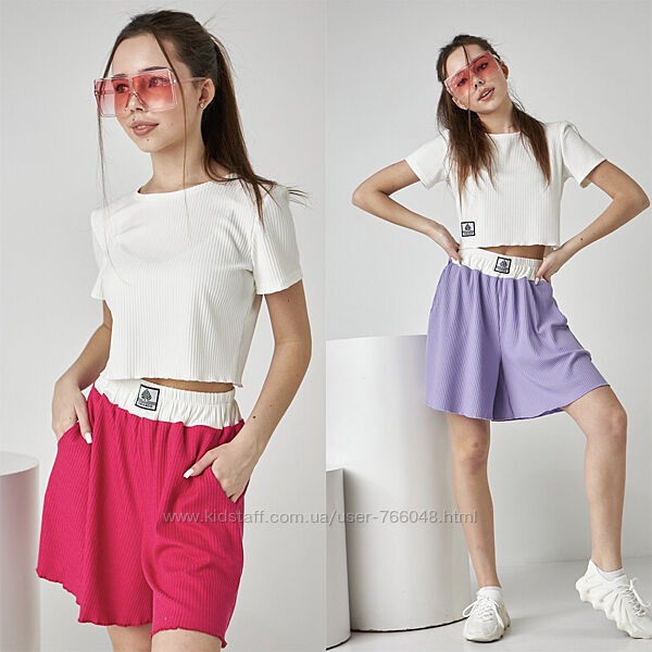 Літній костюм топ і шорти для дівчат 140-164 зріст. Розпродаж