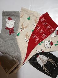 Комплекты ярких новогодних носков C&A Германия