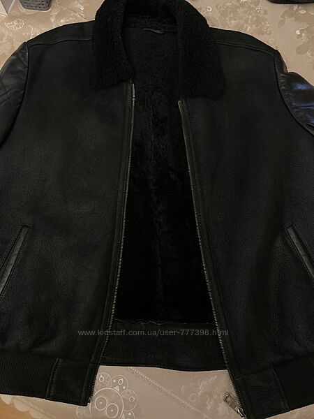 Кожаная мужская дубленка