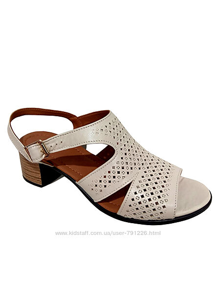 52. акция, босоніжки натуральна шкіра на широких підборах, к1890