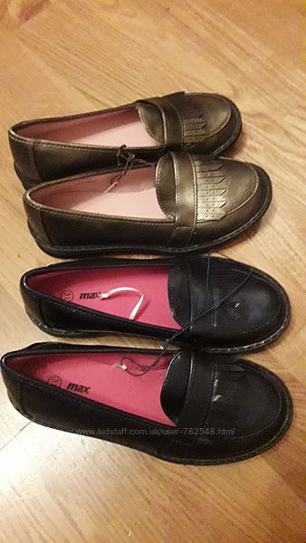 Новые модные туфли Мах 31и 32 р-ра темно синие и бронза