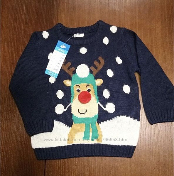 Новогодний рождественский свитер свитшот джемпер 104-110 унисекс Польша