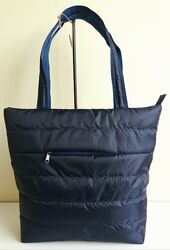 Дутик сумка жіноча демісезонна болонєва на синтепоні синя легка недорого