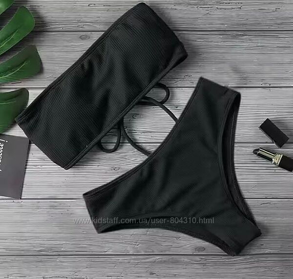 Купальник окремий , чорний, рожевий. Розовый