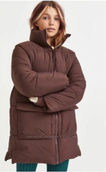 H&M зимова куртка, пуффер, пальто оверсайз на дівчинку 11-12-13-14-15 р