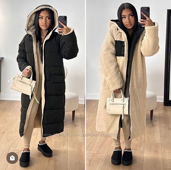 Куртка-шубка двостороння хутро Тедді р.42 по 52