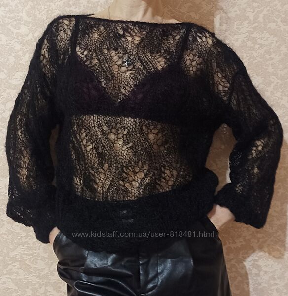 Ажурный свитер-паутинка из супер кидмохера