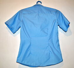 Рубашки M&S модель Slim голубого цвета р. 140 Указаны замеры