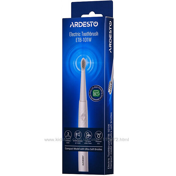 Електрична зубна щітка Ardesto ETB-101W біла