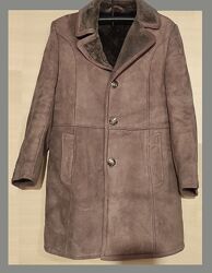 Мужская дубленка Ambassador овчина кожа натуральный мех длинная