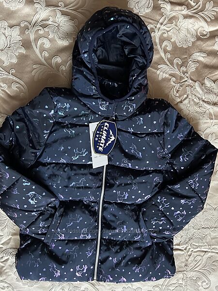 Стильна курточка на синтепоні з єдинорожками