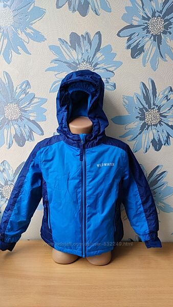 Термо куртка лыжная зимняя мембрана 3000мм lupilu германия 98/104 см синяя 