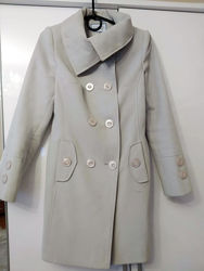 Демисезонное серое пальто, 44р. идеальное состояние