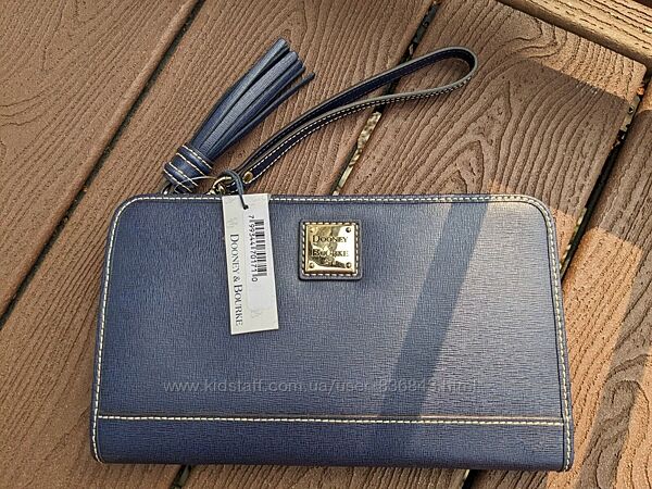 Синий большой трендовый клатч Dooney&Bourke 