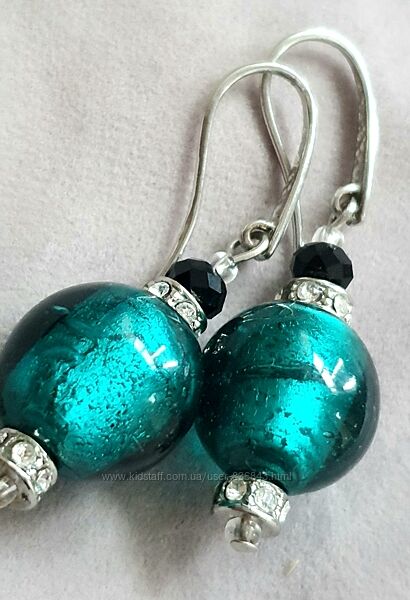 Яркие серьги муранское стекло, Италия